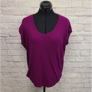 Athleta Purple Relaxed Scoop Neck Short Sleeve Tee